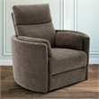 Bowery Hill Transitional Polyester Power Swivel Glider Recliner in Brown