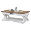 Bowery Hill Traditional Wood Cocktail Table in White with Storage Drawer