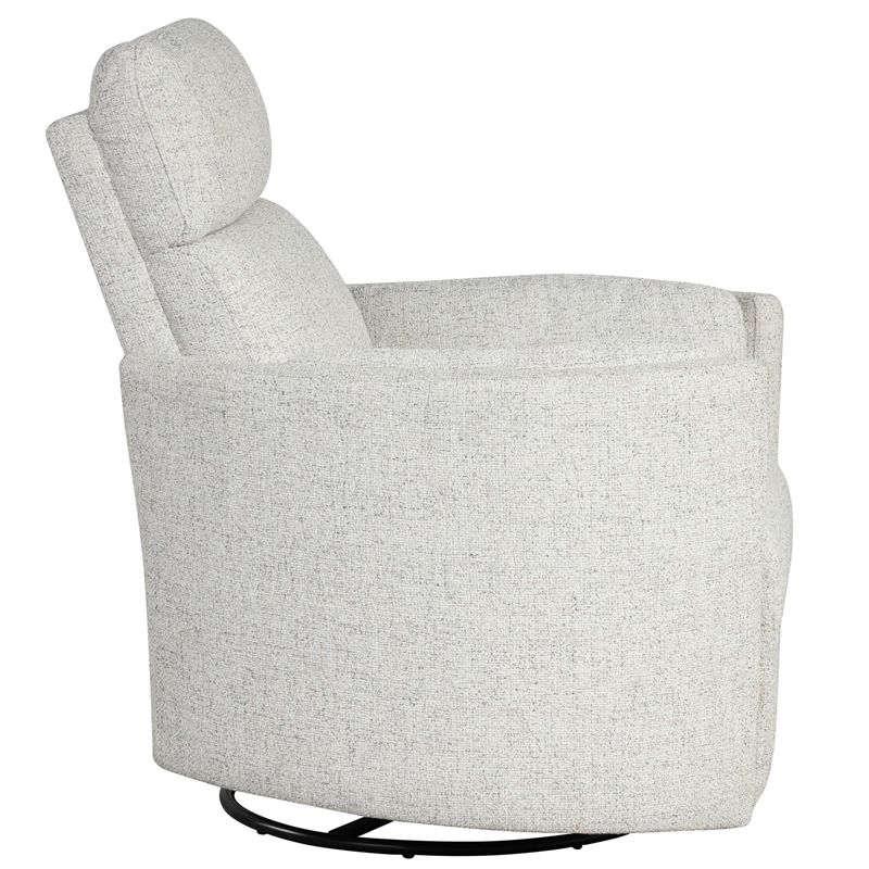 Bowery Hill Fabric Power Swivel Glider Recliner in NaturalQuartz Finish
