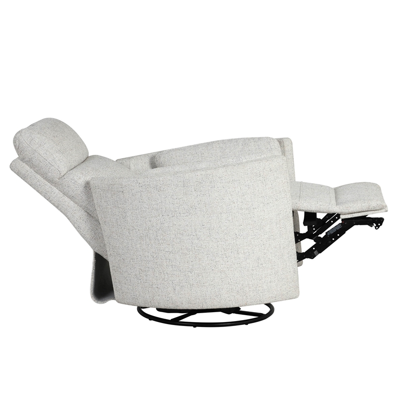 Bowery Hill Fabric Power Swivel Glider Recliner in NaturalQuartz Finish