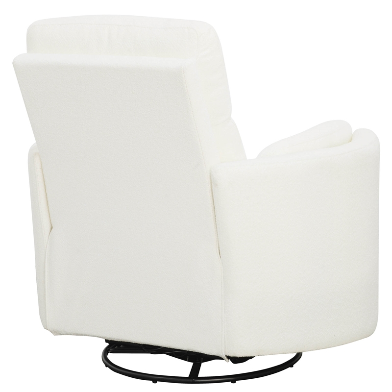 Bowery Hill Fabric Power Swivel Glider Recliner in Revel Oyster/White