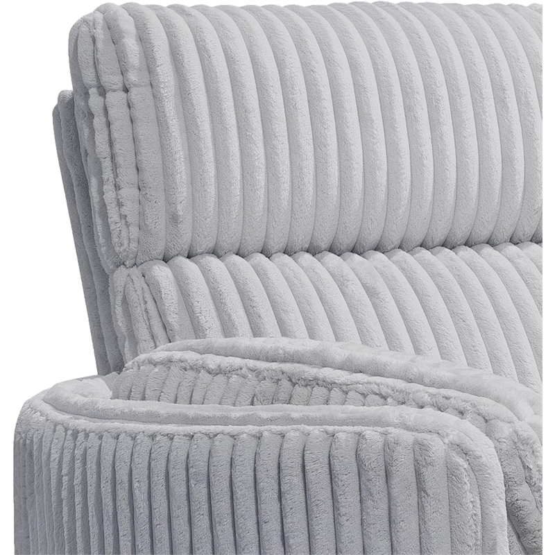 Bowery Hill Modern Fabric Swivel Glider Recliner in Gray Finish
