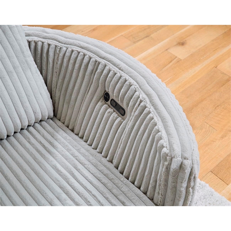 Bowery Hill Modern Fabric Swivel Glider Recliner in Gray Finish