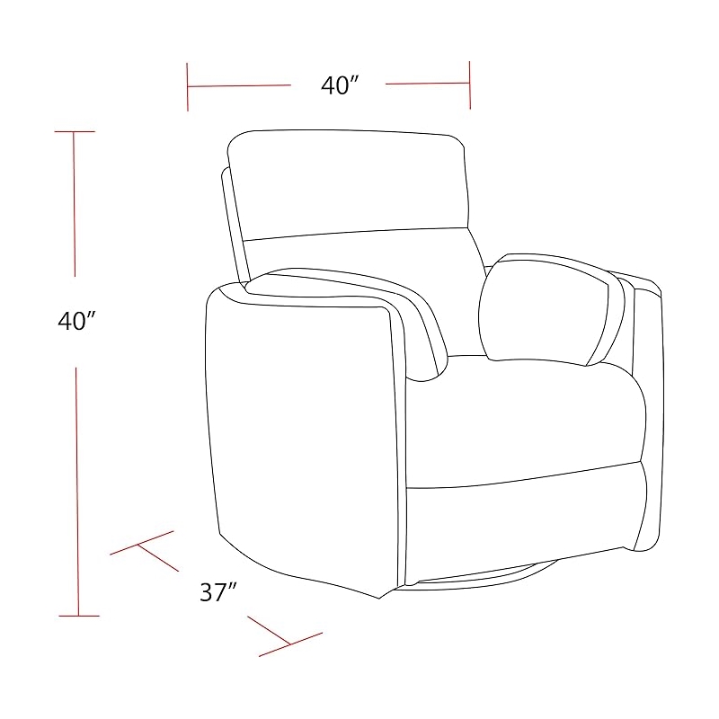 Bowery Hill Modern Fabric Swivel Glider Recliner in Gray Finish