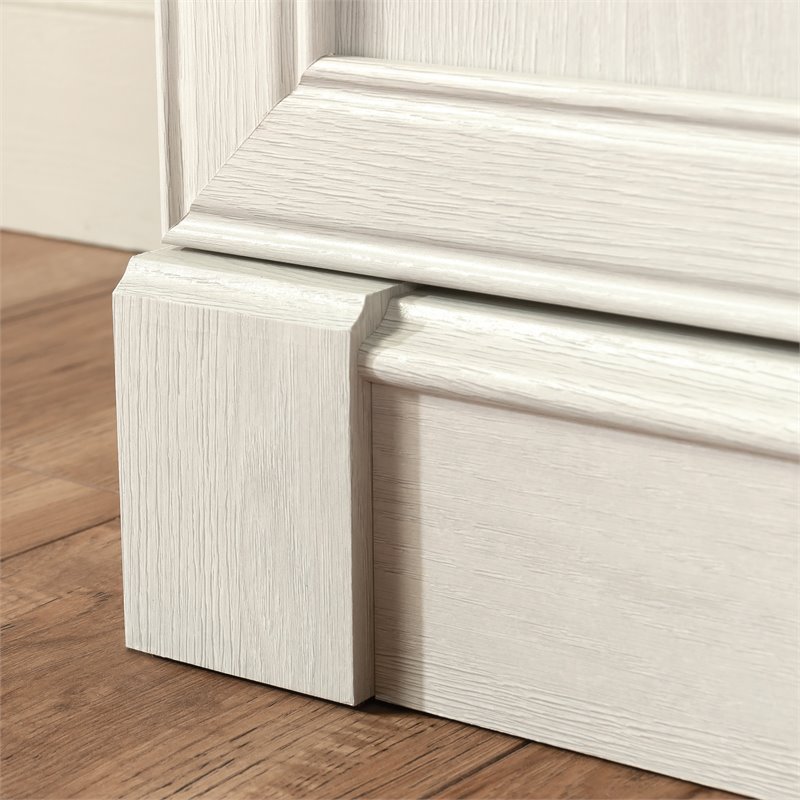 Bowery Hill Engineered Wood Bookcase in Glacier Oak/Rosso Slate Accent