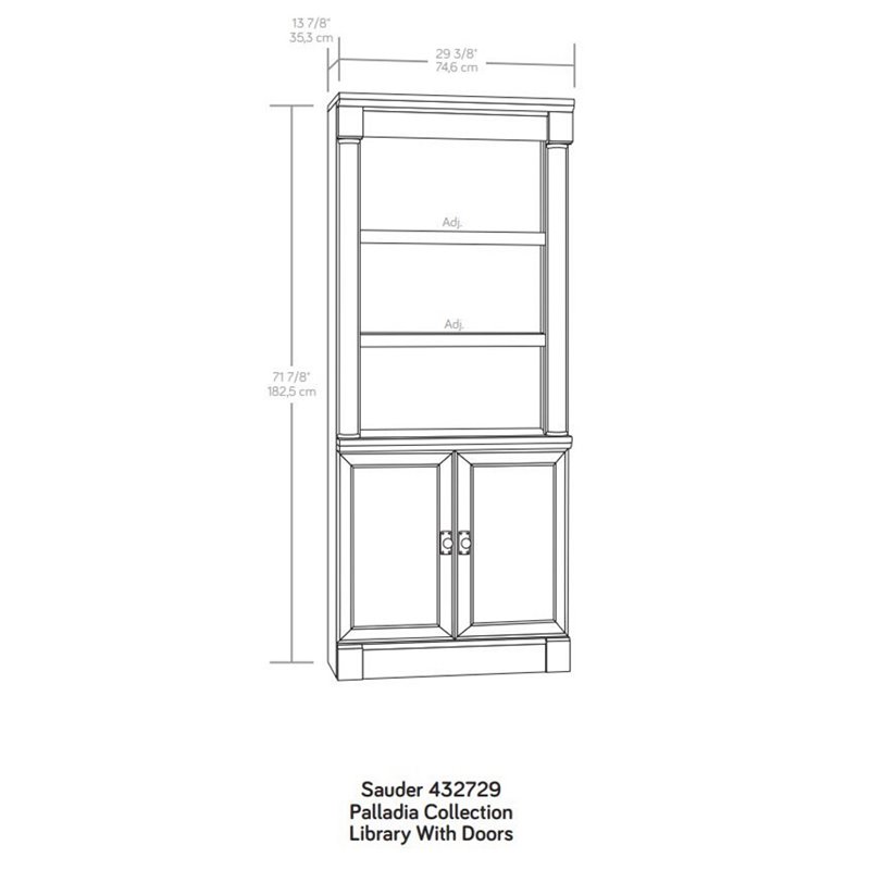 Bowery Hill Engineered Wood Bookcase in Glacier Oak/Rosso Slate Accent