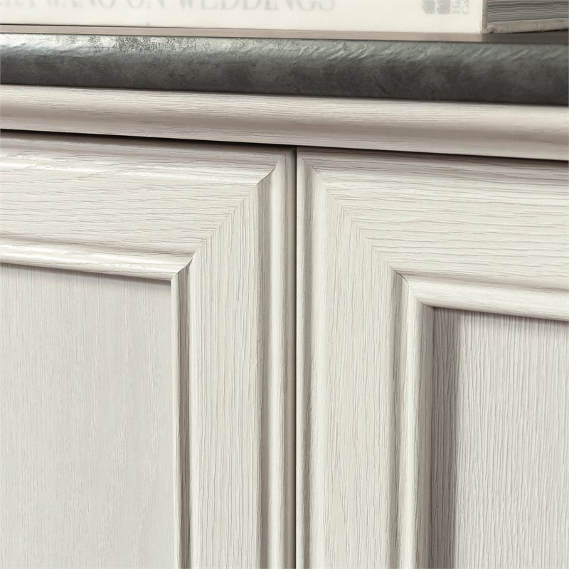Bowery Hill Engineered Wood Bookcase in Glacier Oak/Rosso Slate Accent