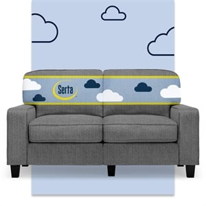 Bowery Hill 61&quot Track Arm Sofa Loveseat with Removable Covers Dark Gray