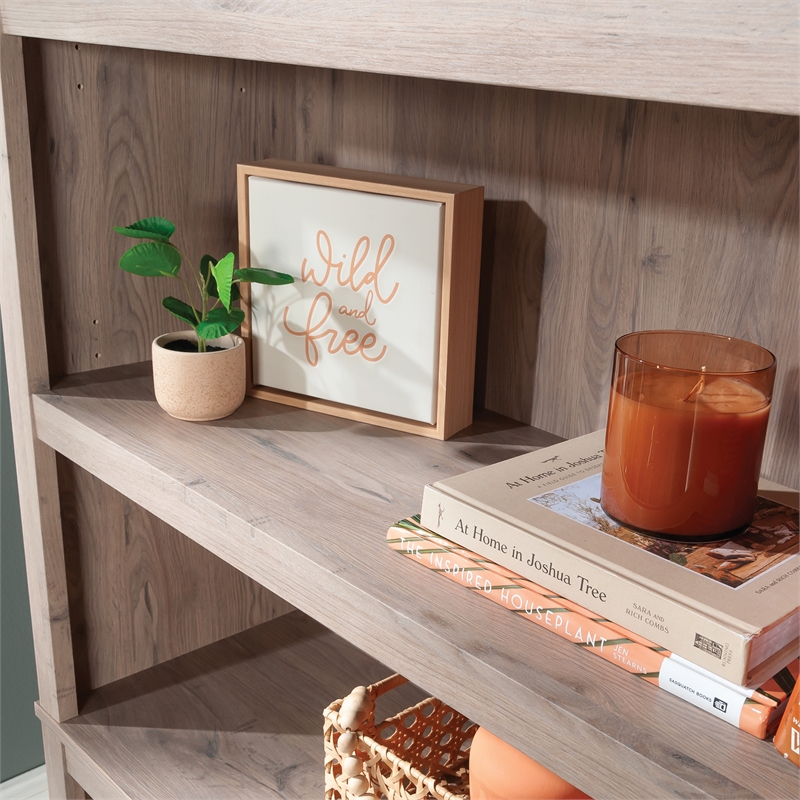 Bowery Hill Transitional Engineered Wood 5-Shelf Bookcase in Laurel Oak