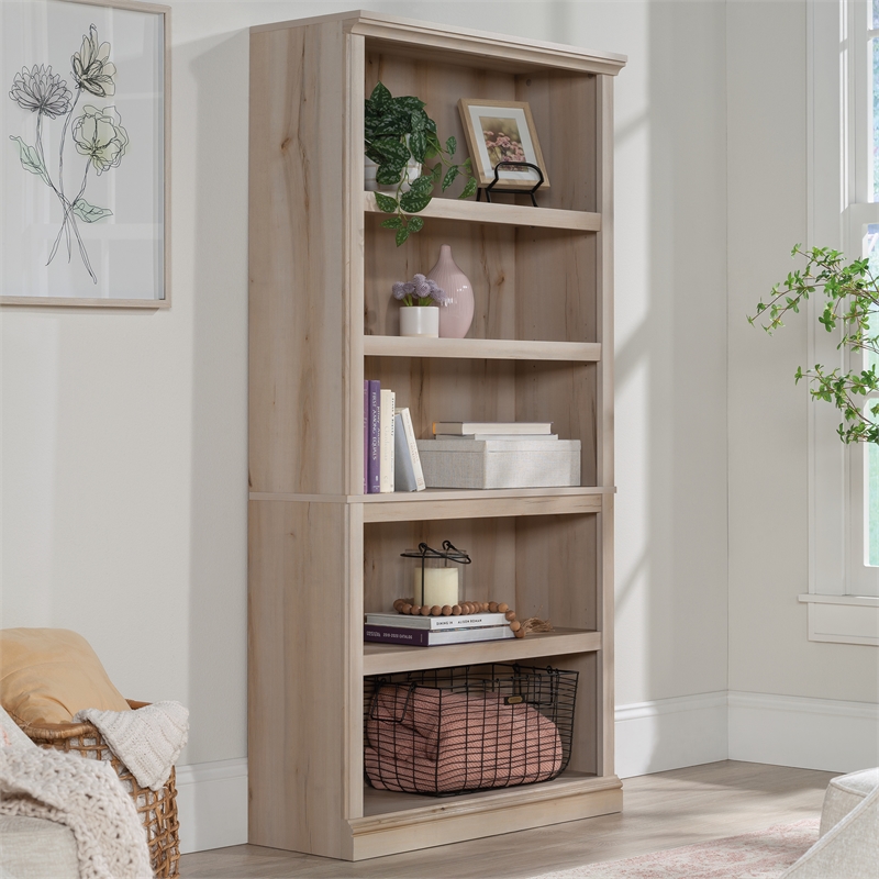 Bowery Hill Engineered Wood 5-Shelf Bookcase in Pacific Maple
