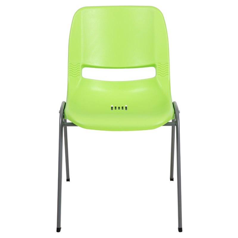 Bowery Hill Contemporary Plastic Stack Chair In Green Finish