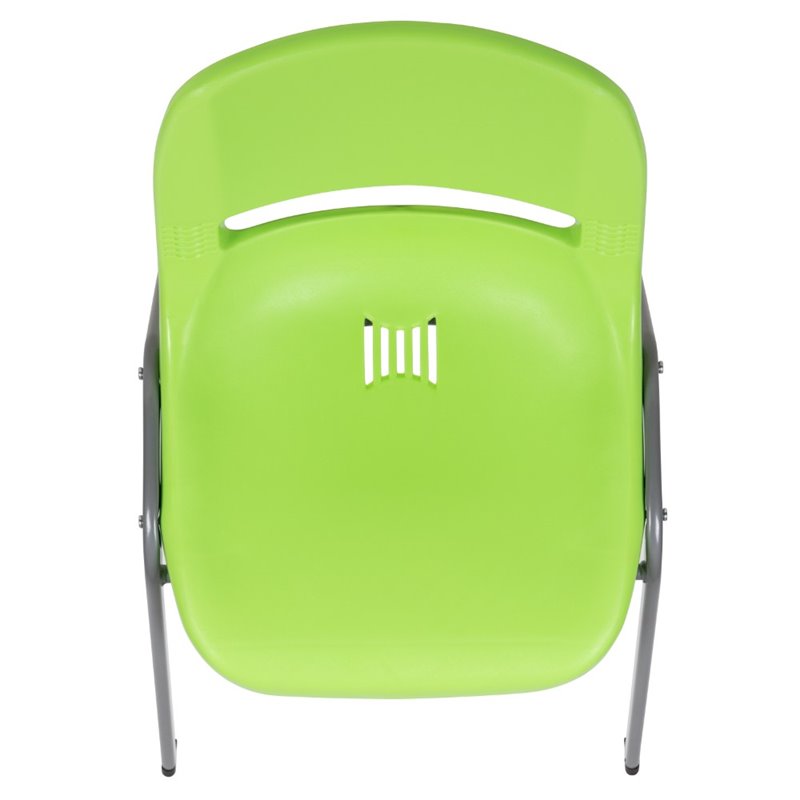 Bowery Hill Contemporary Plastic Stack Chair In Green Finish