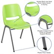 Bowery Hill Contemporary Plastic Stack Chair In Green Finish