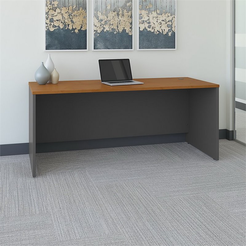 Bowery Hill 72W x 30D Office Desk in Natural Cherry - Engineered Wood