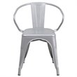 Bowery Hill Industrial Metal Stackable Dining Arm Chair in Silver