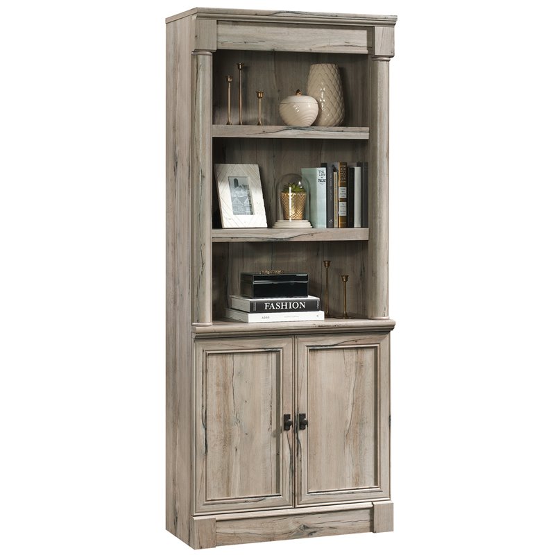 Bowery Hill Traditional Engineered Wood 3-Shelf Bookcase in Split Oak