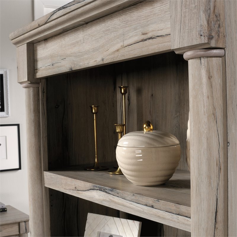 Bowery Hill Traditional Engineered Wood 3-Shelf Bookcase in Split Oak