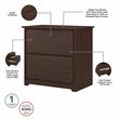 Bowery Hill 2 Drawer Lateral File Cabinet in Modern Walnut - Engineered Wood