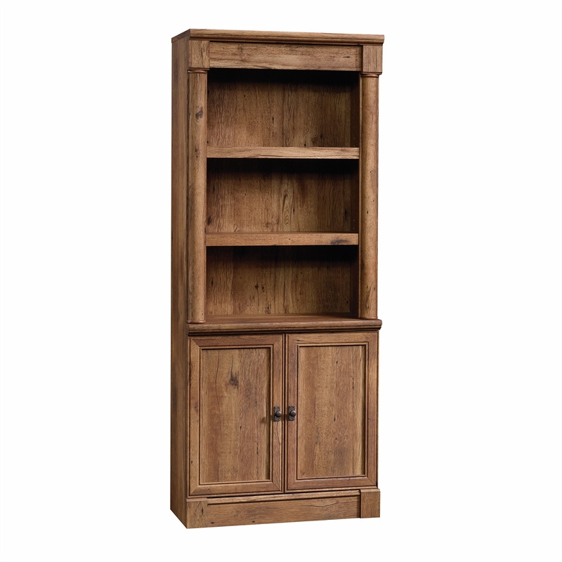 Bowery Hill Traditional Engineered Wood 3-Shelf Bookcase in Vintage Oak