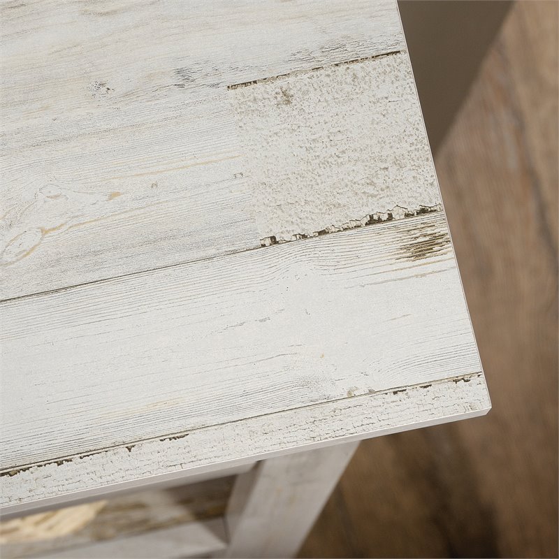 Bowery Hill Modern Engineered Wood 5-Shelf Bookcase in White Plank