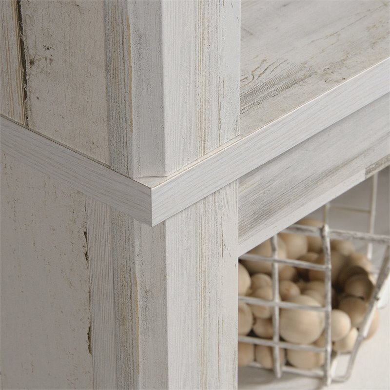 Bowery Hill Modern Engineered Wood 5-Shelf Bookcase in White Plank