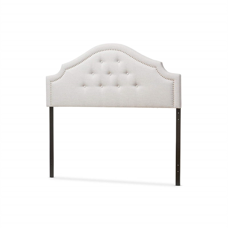 Bowery Hill Modern Upholstered Full Headboard in Grayish Beige