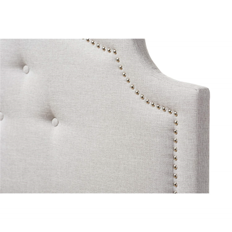 Bowery Hill Modern Upholstered Full Headboard in Grayish Beige