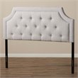 Bowery Hill Contemporary Fabric Tufted Full Headboard in Grayish Beige
