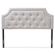 Bowery Hill Contemporary Fabric Tufted Full Headboard in Grayish Beige