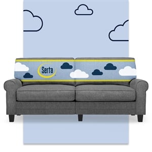 Bowery Hill 78&quot Rolled Arm Sofa with Removable Covers Dark Gray