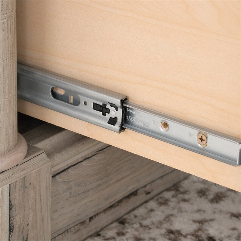 Bowery Hill Engineered Wood Executive Desk in Split Oak Finish