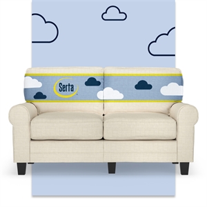 Bowery Hill 61&quot Rolled Arm Loveseat Sofa with Removable Covers Buttercream
