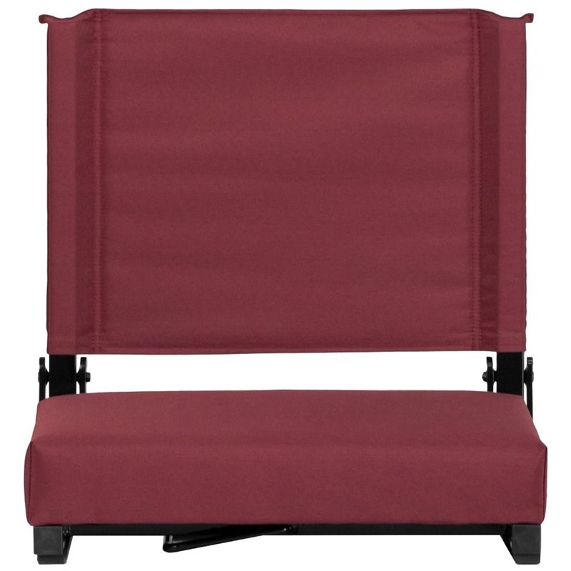 Bowery Hill Grandstand Comfort Seat in Aluminum Frame - Maroon