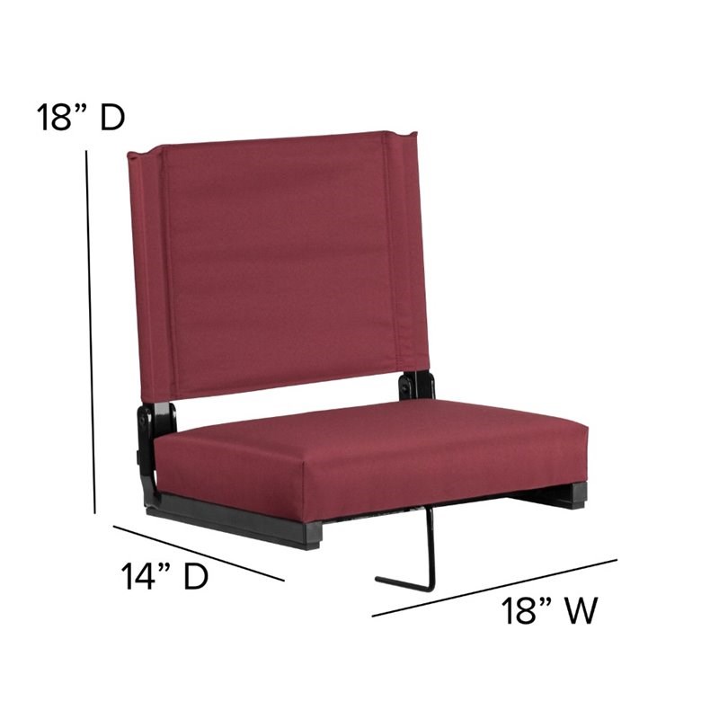 Bowery Hill Grandstand Comfort Seat in Aluminum Frame - Maroon
