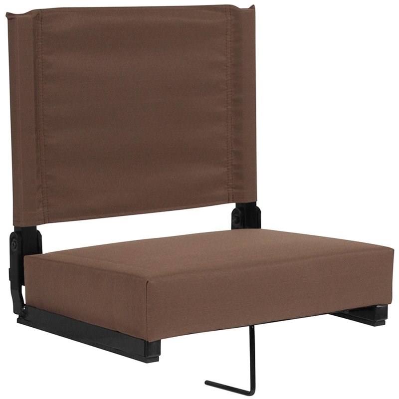 Bowery Hill Grandstand Comfort Seat in Aluminum Frame in Brown