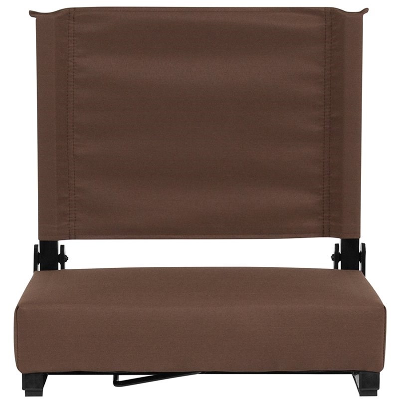 Bowery Hill Grandstand Comfort Seat in Aluminum Frame in Brown