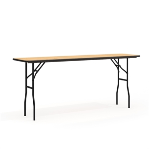 Bowery Hill 72&quot x 18&quot Wood Top Folding Banquet Table in Natural