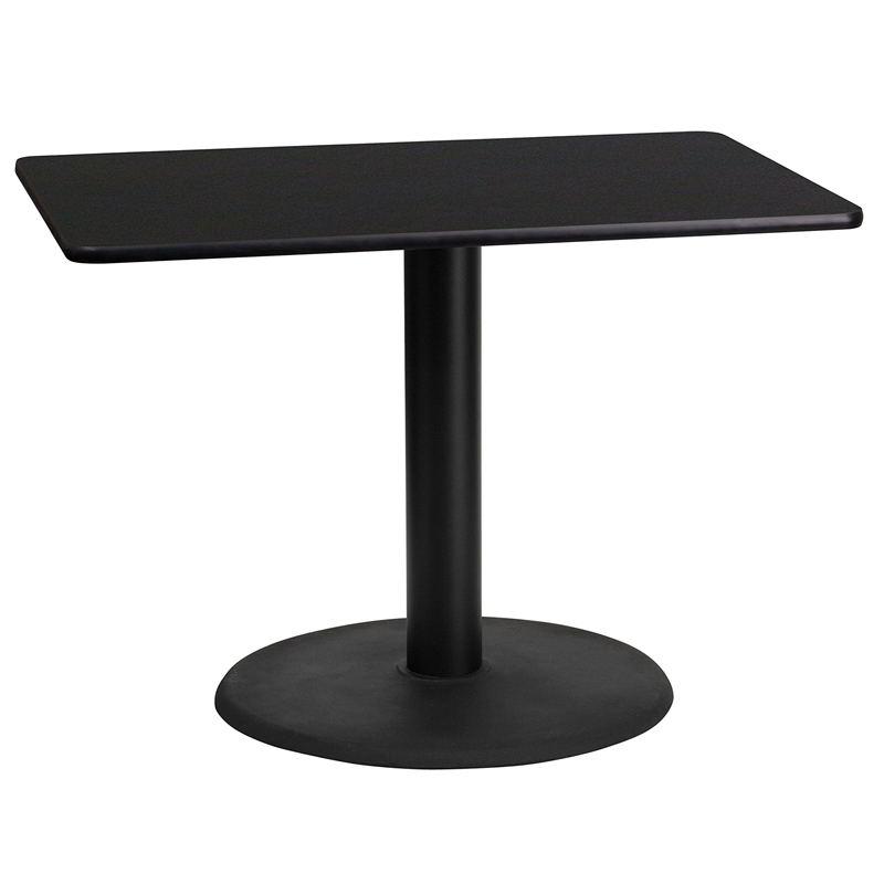 Bowery Hill Transitional 24X42 Laminate Table-Rd Base In Black