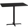 Bowery Hill Contemporary 30X48 Laminate Table-X-Base In Black