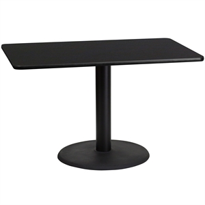 Bowery Hill 30&quot x 48&quot Restaurant Dining Table in Mahogany and Black