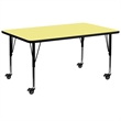 Bowery Hill Rectangular Thermal Fused Top Mobile Activity Table in Yellow