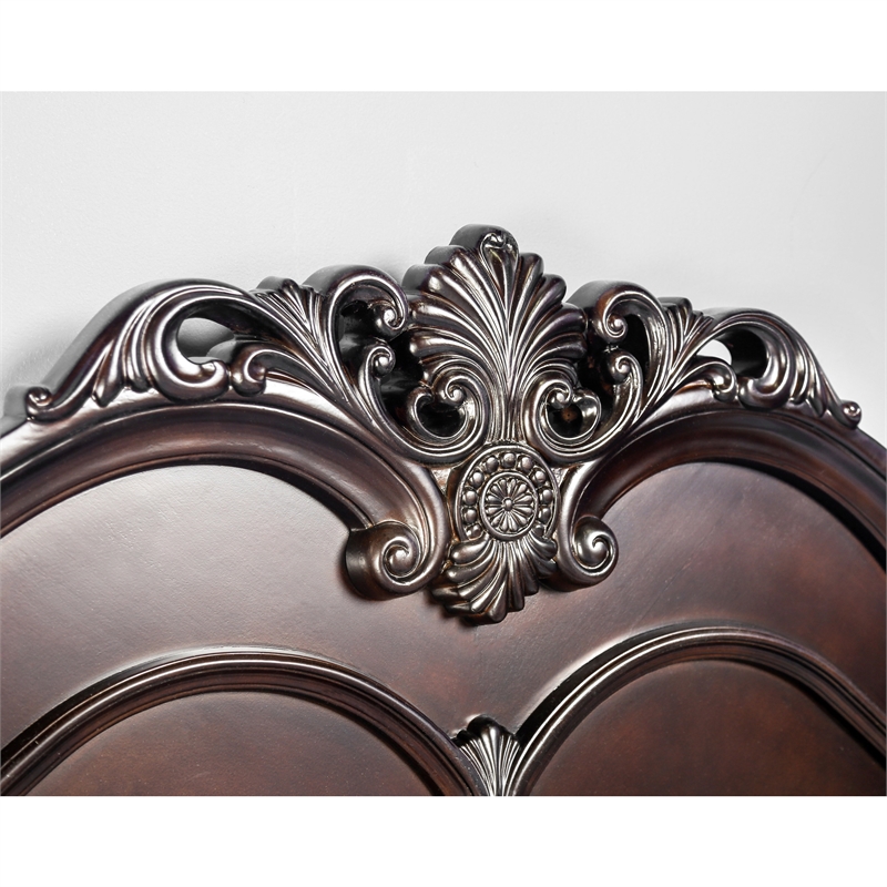Bowery Hill Traditional Wood King Poster Bed in Cherry Finish