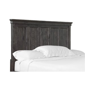 Bowery Hill Modern King Panel Headboard in Weathered Charcoal