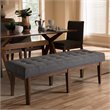 Bowery Hill Contemporary Button Tufted Dining Bench in Dark Gray