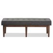 Bowery Hill Contemporary Button Tufted Dining Bench in Dark Gray
