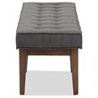 Bowery Hill Contemporary Button Tufted Dining Bench in Dark Gray