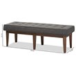 Bowery Hill Contemporary Button Tufted Dining Bench in Dark Gray