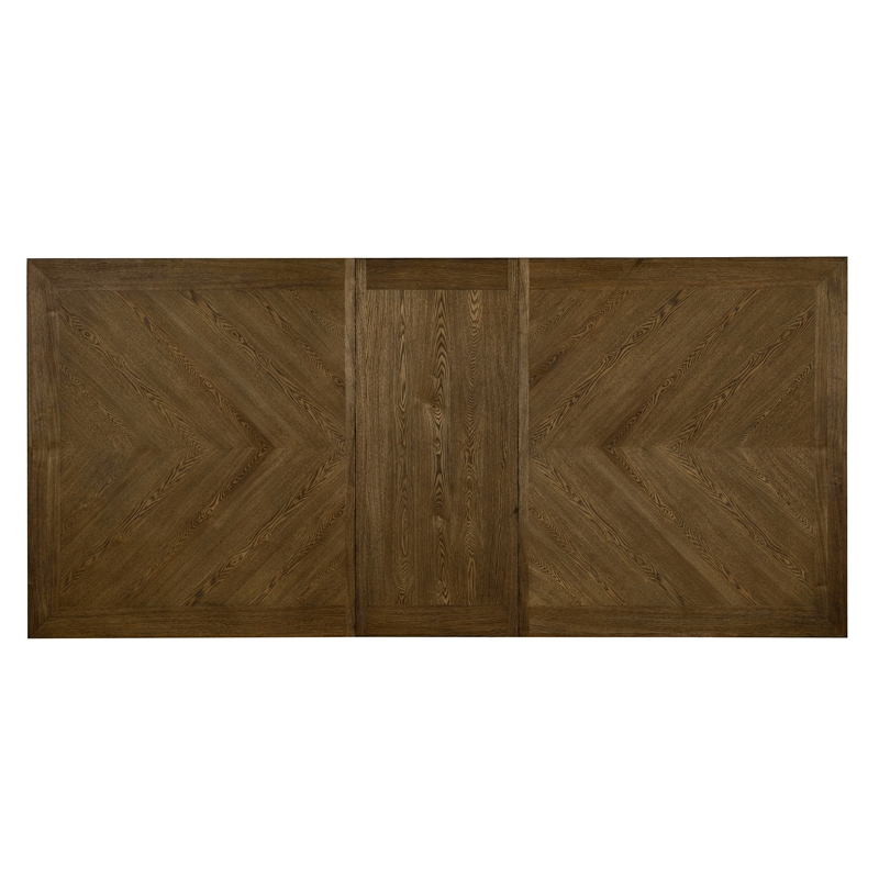 Bowery Hill Rustic Wood Extendable Dining Table in Rustic Brown