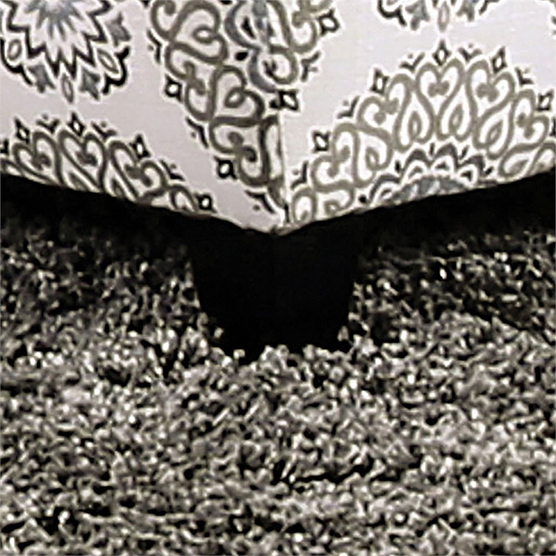 Bowery Hill Transitional Woven Fabric Ottoman in Blue and Gray