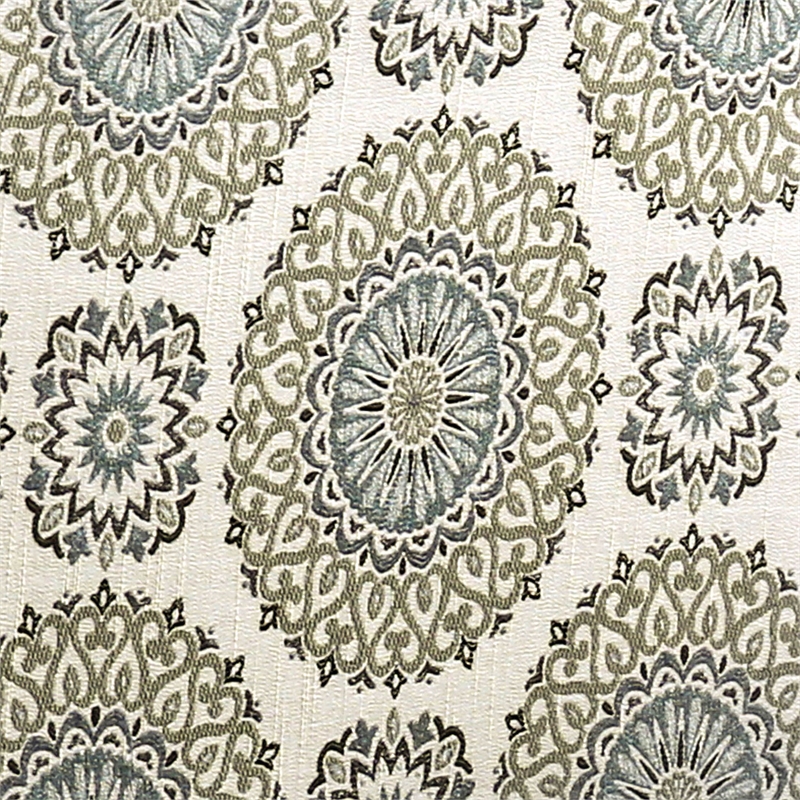 Bowery Hill Transitional Woven Fabric Ottoman in Blue and Gray